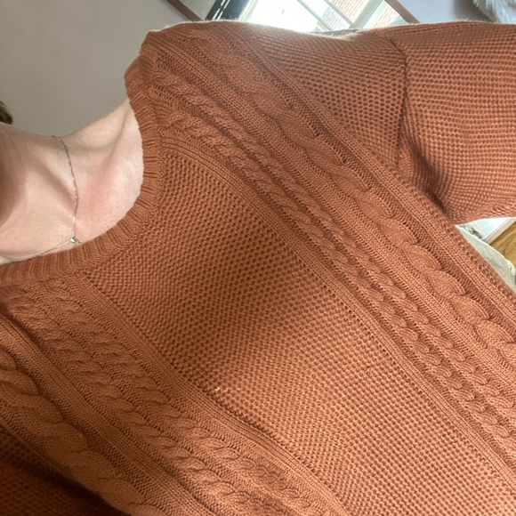 Camel/Burnt Orange Oversized Pullover Sweater - Picture 3 of 4